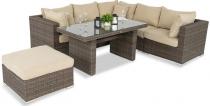 Zestaw wypoczynkowo jadalniany do ogrodu Nilamito IX Double Brown PLUS