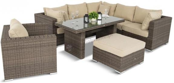 Komplet wypoczynkowy z technorattanu Nilamito IX Double Brown PLUS + fotel