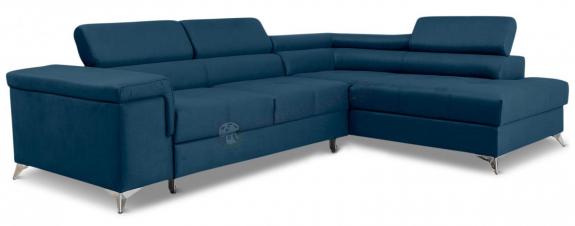 Nowoczesna rogówka matowy welur Eridano 275x202 cm Matt Velvet 79 granat prawy