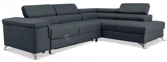 Klasyczny narożnik z funkcją spania Eridano 275x202 cm Matt Velvet 97 prawy