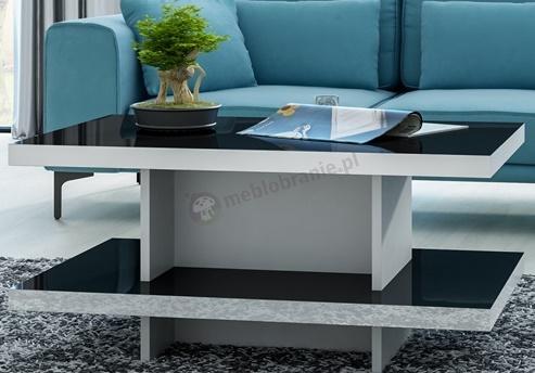 Czarno biały stolik do salonu Silva 90x60 cm