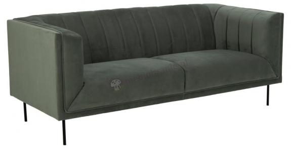 Ciemnozielona trzyosobowa sofa z przeszyciami Pasadena Actona
