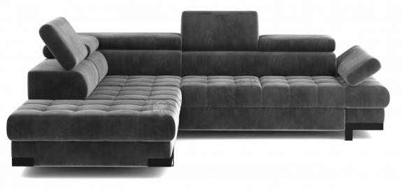 Ciemny szary narożnik Selva L 263x223 cm Matt Velvet 97 lewy