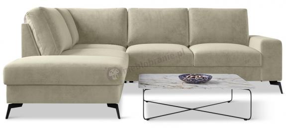 Beżowy narożnik Flavio Slim z funkcją spania 255x214cm lewy