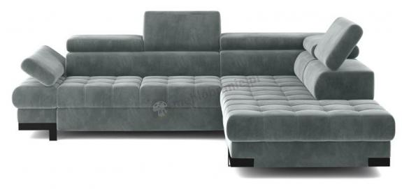 Welurowy narożnik z funkcją spania Selva L 263x223 cm Matt Velvet 85 prawy