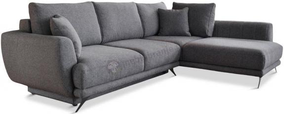 Ciemny szary narożnik z funkcją spania 280x178 cm prawy Larde Solid 99