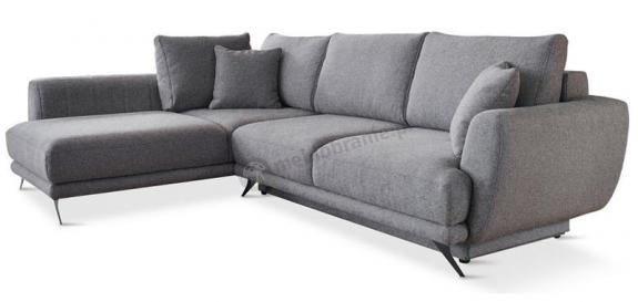 Szary narożnik rozkładany 280x178 cm lewy Larde Solid 90