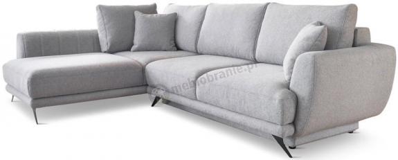 Jasny szary narożnik z funkcją spania 280x178 cm lewy Larde Solid 80