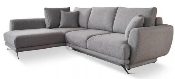 Beżowy narożnik skandynawski z funkcją spania 280x178 cm lewy Larde Solid 09