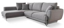 Beżowy narożnik skandynawski z funkcją spania 280x178 cm lewy Larde Solid 09