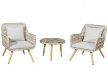 Zestaw ogrodowy z technorattanu dla dwóch osób Belicco Beige