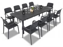 Meble ogrodowe z wysokim stołem dla 10 osób Nardi Bora Libeccio 160-220 Antracite