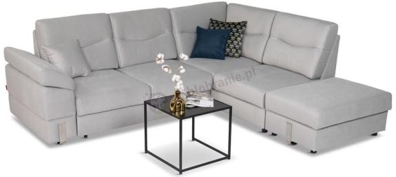 Jasnoszara rógówka rozkładana 268x230 cm Salsa Trend Solar 80 prawy