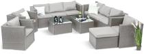 Duży komplet mebli technorattan na taras Stefano Set Max XL Grey & Ivory