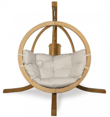 Fotel wiszący drewniany Swing Pod (O-Zone) Kremowy