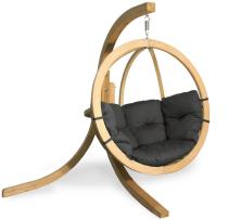 Fotel wiszący drewniany Swing Pod Grafitowy