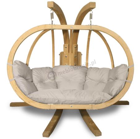 Drewniany fotel wiszący Swing Pod XL (O-Zone Premier) kremowy