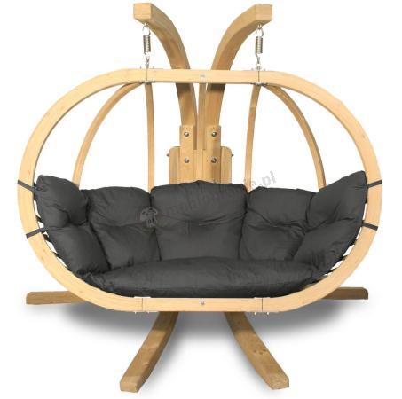 Drewniany fotel wiszący Swing Pod XL (O-Zone Premier) grafitowy