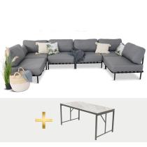 Nowoczesne meble wypoczynkowe na taras - narożnik Salve 6 modułów