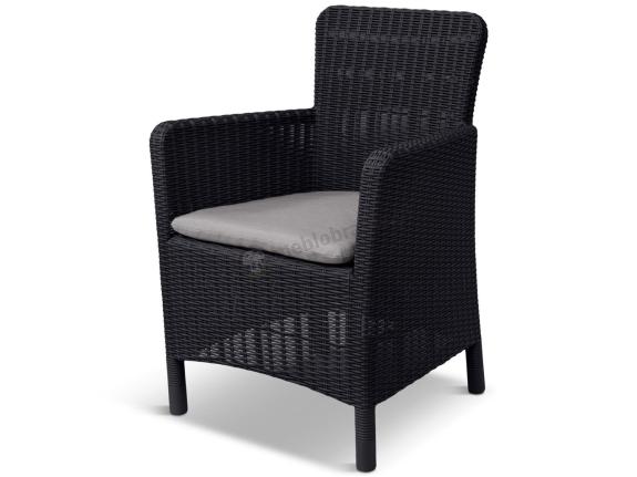 Fotel ogrodowy z wysokim oparciem Trenton grafitowy