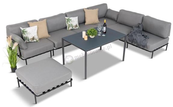 Eleganckie meble tarasowe ze stołem obiadowym Salve 6 Midi Dining