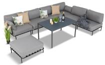 Eleganckie meble tarasowe ze stołem obiadowym Salve 6 Midi Dining