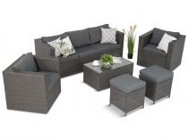 Szary komplet mebli na taras z technorattanu Stefano Set Max Antracite
