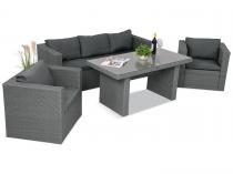 Meble ogrodowe technorattan ze stołem 140x70cm Stefano Set Plus Antracite