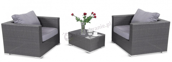 Zestaw mebli na 2 osób 2+1 Nilamito Anthracite & Blue Grey