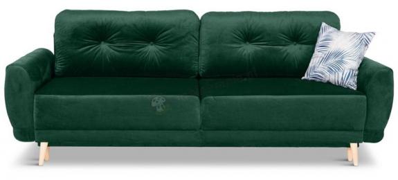 Zielona Sofa Kalle welurowa rozkładana 234x97 cm Riviera 38
