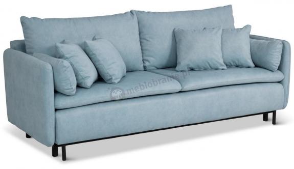 Błękitna kanapa Asti z funkcją spania 215x96cm