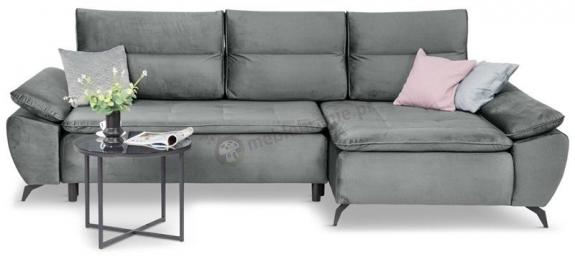 Szary narożnik industrialny Milton 285x152cm prawy