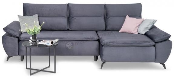 Grafitowy narożnik do salonu Milton 285x152cm prawy