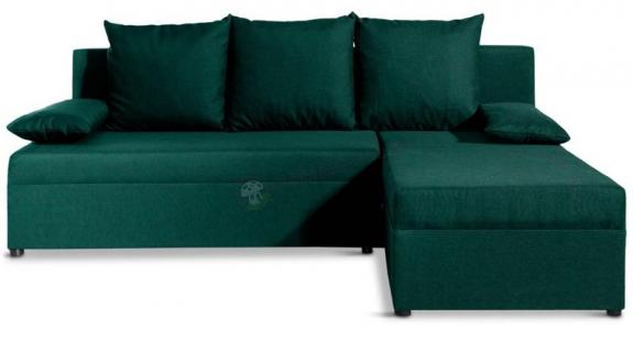 Narożnik Gino z funkcją spania i schowkiem 206x146cm - uniwersalny, zielony
