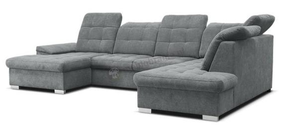 Narożnik Nicole U-kształtny Matt Velvet 85 szary 330x212cm lewy