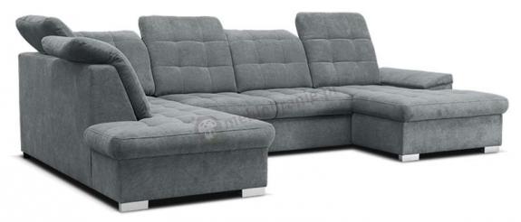 Narożnik Nicole U-kształtny Matt Velvet 85 szary 330x212cm prawy