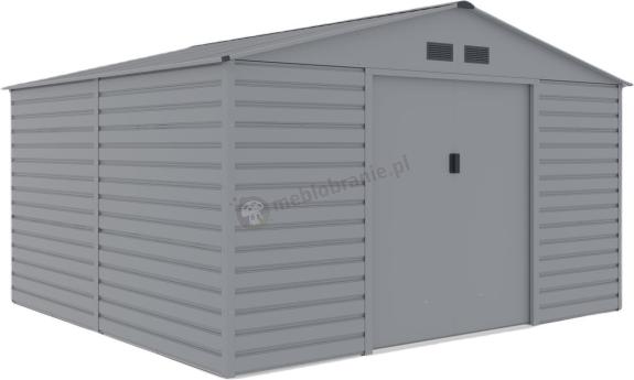 Szary domek narzędziowy z metalu Agger 340x319cm (10,2m2) – Szary