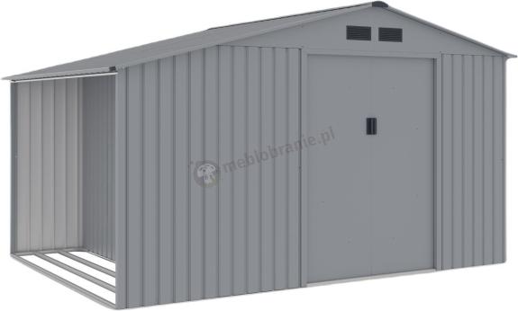 Domek gospodarczy z drewutnią Wipper 342x255cm (6,5m2) – Szary