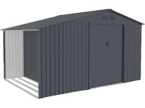 Domek gospodarczy metalowy z drewutnią Wipper 342x255cm (6,5m2) – Antracyt