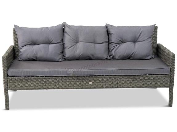 Szara ławka ogrodowa dla 3 osób 166cm - technorattan - Perata – Dark Grey