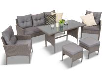 OUTLET - Zestaw mebli technorattanowych obiadowych z wysokim stołem Perata Dining - Dark Grey