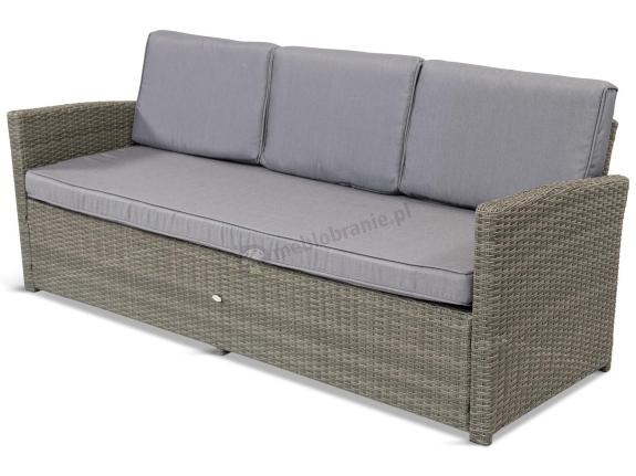 Szara sofa trzyosobowa na taras 185cm Cofete – Dark Grey