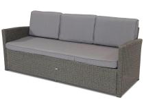 Technorattanowa sofa dla 3 osób 185cm Cofete – Anthracite