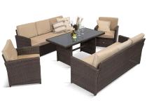 Komplet mebli ogrodowych z sofami Cofete Grande – Brown