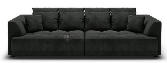 Szeroka ciemnoszara sofa z wysuwanym siedziskiem Tiga Bigsofa 302x137cm Riviera 96
