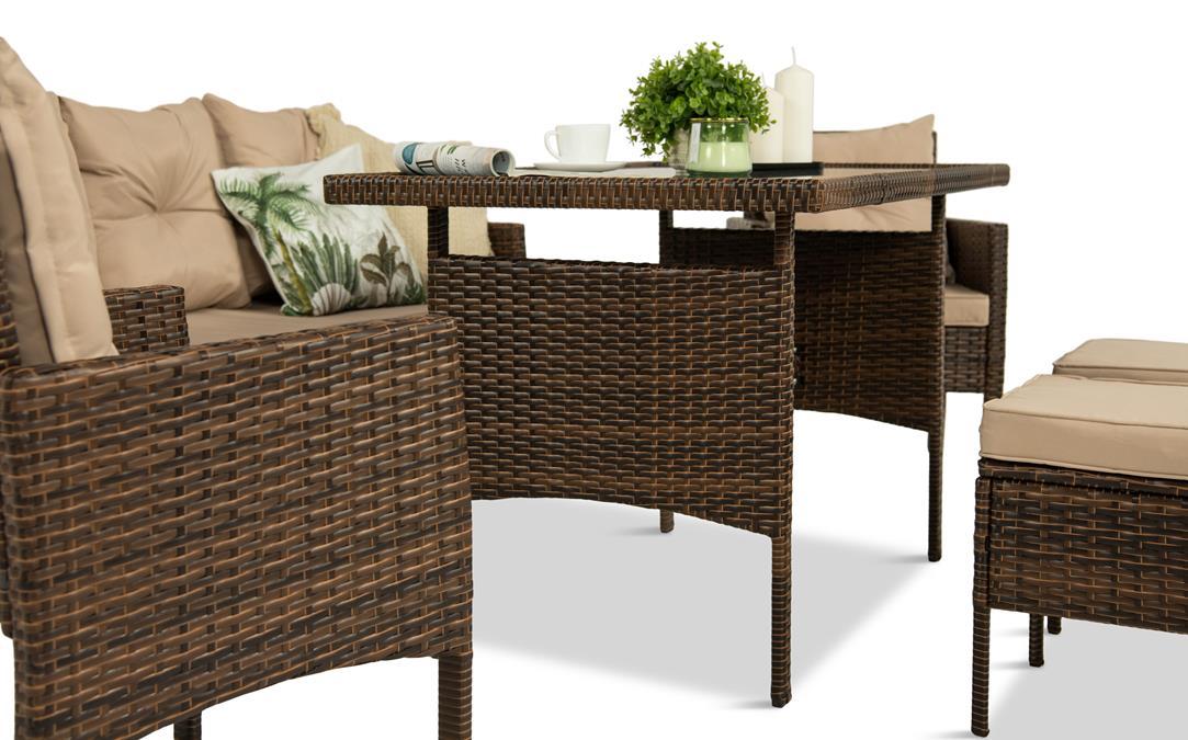  Împletitură eleganta din technorattan pe cadru din oțel