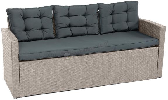 Szara sofa trzyosobowa na taras 177cm Topiano – Grey