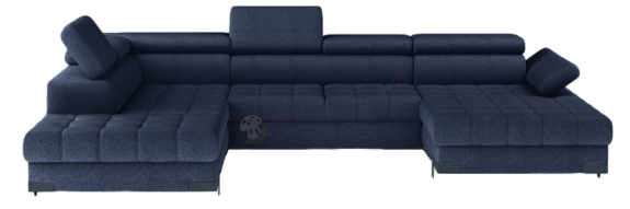 Narożnik z funkcją spania Selva XL 339x223cm granatowy - lewy