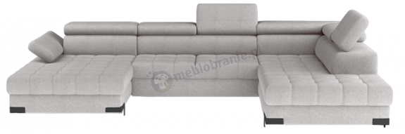 Jasnoszary narożnik Selva XL 339x223cm z funkcją spania Austin 17 prawostronny
