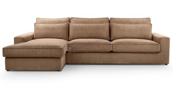 Narożnik minimalistyczny brązowy Cleo 308x176 cm Lincoln 17 lewy